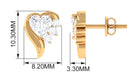 Heart Shape Lab Grown Diamond Minimal Stud Earrings with Screw Back Lab Grown Diamond - ( EF-VS ) - Color and Clarity - Rosec Jewels