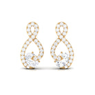 Oval and Round Moissanite Infinity Stud Earrings Moissanite - ( D-VS1 ) - Color and Clarity - Rosec Jewels