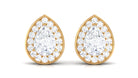 Pear Shape Lab Grown Diamond Classic Halo Stud Earrings Lab Grown Diamond - ( EF-VS ) - Color and Clarity - Rosec Jewels
