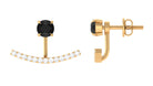 1.50 CT Classic Black and White Diamond Jacket Earrings Black Diamond - ( AAA ) - Quality - Rosec Jewels