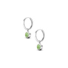 Lab Grown Green Sapphire Hoop Drop Earrings Lab Created Green Sapphire - ( AAAA ) - Quality - Rosec Jewels