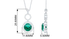 Certified Lab Grown Emerald Dangle Drop Pendant Necklace With Moissanite Lab Created Emerald - ( AAAA ) - Quality - Rosec Jewels