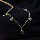 4.25 CT London Blue Topaz Station Chain Necklace in Bezel Setting London Blue Topaz - ( AAA ) - Quality - Rosec Jewels