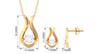 0.75 CT Cubic Zirconia Gold Teardrop Minimal Jewelry Set Zircon - ( AAAA ) - Quality - Rosec Jewels