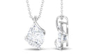 Minimal Moissanite Solitaire Pendant Moissanite - ( D-VS1 ) - Color and Clarity - Rosec Jewels