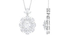 6.25 CT Certified Cubic Zirconia Bridal Halo Pendant Necklace in Prong Setting Zircon - ( AAAA ) - Quality - Rosec Jewels