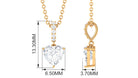 1 CT Heart Zircon Solitaire Pendant Necklace in Prong Setting Zircon - ( AAAA ) - Quality - Rosec Jewels
