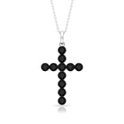 2.50 CT Simple Black Onyx Holy Cross Pendant Black Onyx - ( AAA ) - Quality - Rosec Jewels