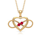 Unique Heart Infinity Pendant Necklace with Ruby Ruby - ( AAA ) - Quality - Rosec Jewels