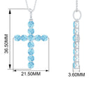 2.75 CT Simple Aquamarine Holy Cross Pendant Aquamarine - ( AAA ) - Quality - Rosec Jewels