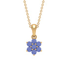 1 CT Blue Tanzanite Floral Cluster Pendant Tanzanite - ( AAA ) - Quality - Rosec Jewels