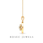 Diamond Flower Pendant Necklace in Prong Setting Diamond - ( HI-SI ) - Color and Clarity - Rosec Jewels