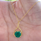3.5 CT Solitaire Infinity Necklace with Created Emerald Lab Created Emerald - ( AAAA ) - Quality - Rosec Jewels