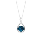 2 CT Infinity Knot Solitaire Necklace with London Blue Topaz London Blue Topaz - ( AAA ) - Quality - Rosec Jewels