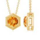1.25 CT Natural Citrine Solitaire Hexagon Pendant in Gold Citrine - ( AAA ) - Quality - Rosec Jewels