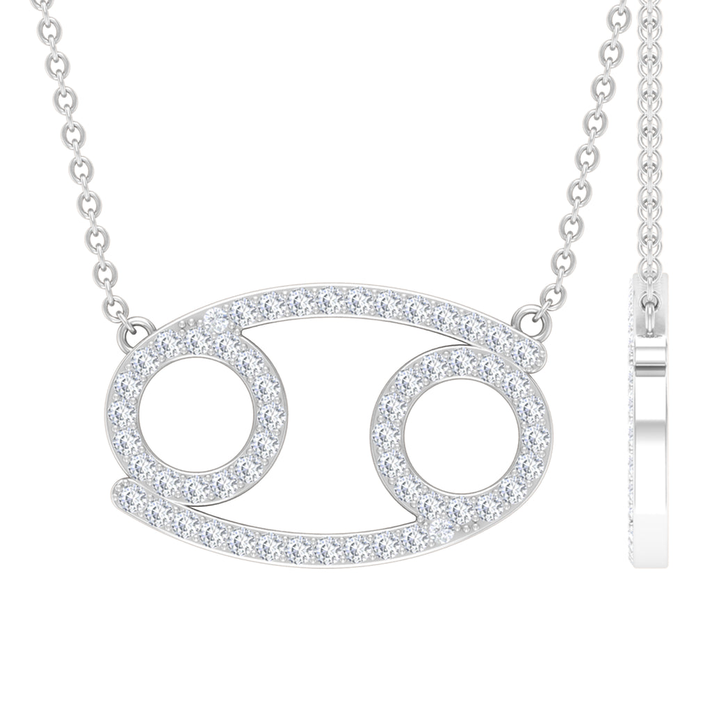 Cubic Zirconia Cancer Zodiac Necklace Zircon - ( AAAA ) - Quality - Rosec Jewels