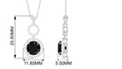 Created Black and White Diamond Halo Dangle Pendant Lab Created Black Diamond - ( AAAA ) - Quality - Rosec Jewels