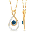3/4 CT Teardrop Infinity London Blue Topaz Necklace with Diamond Accent London Blue Topaz - ( AAA ) - Quality - Rosec Jewels