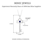 Cute Blue Sapphire Dangle Key Pendant Necklace Blue Sapphire - ( AAA ) - Quality - Rosec Jewels