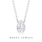 1/4 CT Pear Shape Diamond Solitaire Necklace Diamond - ( HI-SI ) - Color and Clarity - Rosec Jewels