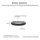 2 CT Lab Created Black Diamond Three Row Full Eternity Ring Lab Created Black Diamond - ( AAAA ) - Quality - Rosec Jewels
