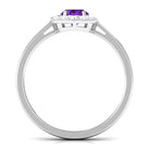 Oval Shape Amethyst and Diamond Classic Halo Engagement Ring Amethyst - ( AAA ) - Quality - Rosec Jewels