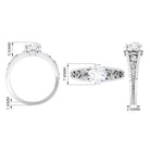 Solitaire Zircon Designer Engagement Ring in Gold Zircon - ( AAAA ) - Quality - Rosec Jewels