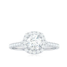 1.50 CT Cubic Zirconia Engagement Ring with Halo and Side Stones Zircon - ( AAAA ) - Quality - Rosec Jewels