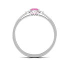 Minimal Princess Cut Pink Sapphire and Diamond Promise Ring Pink Sapphire - ( AAA ) - Quality - Rosec Jewels