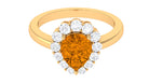 2.50 CT Citrine Vintage Engagement Ring with Moissanite Halo Citrine - ( AAA ) - Quality - Rosec Jewels