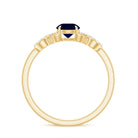 3/4 CT Round Blue Sapphire Infinity Engagement Ring with Diamond Blue Sapphire - ( AAA ) - Quality - Rosec Jewels