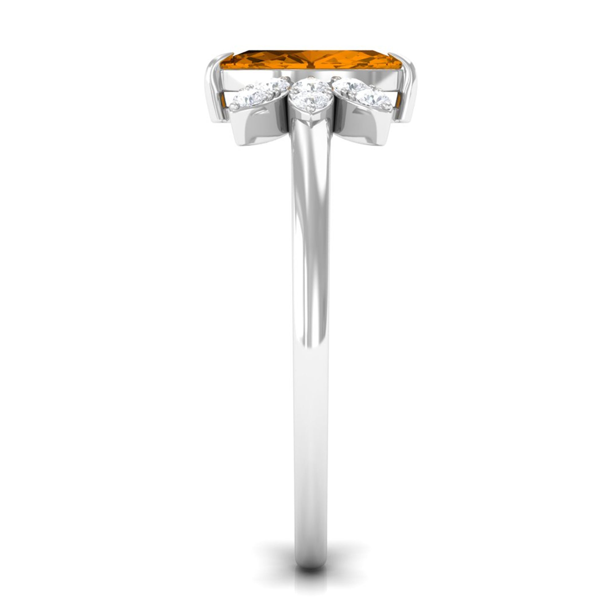 1 CT Marquise Cut Citrine Promise Ring with Diamond Stones Citrine - ( AAA ) - Quality - Rosec Jewels
