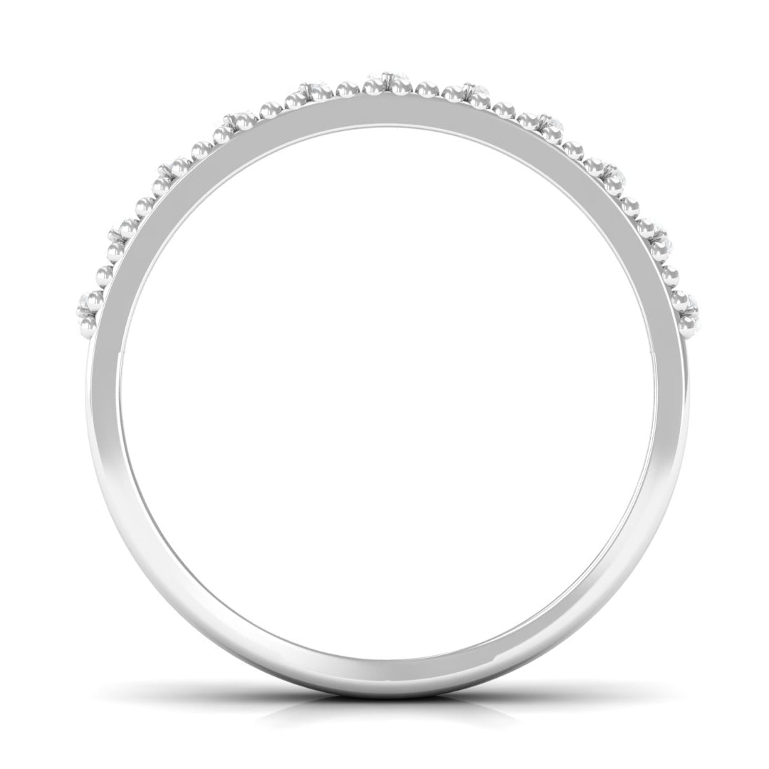 Marquise Cut Diamond Half Eternity Ring with Beads Diamond - ( HI-SI ) - Color and Clarity - Rosec Jewels