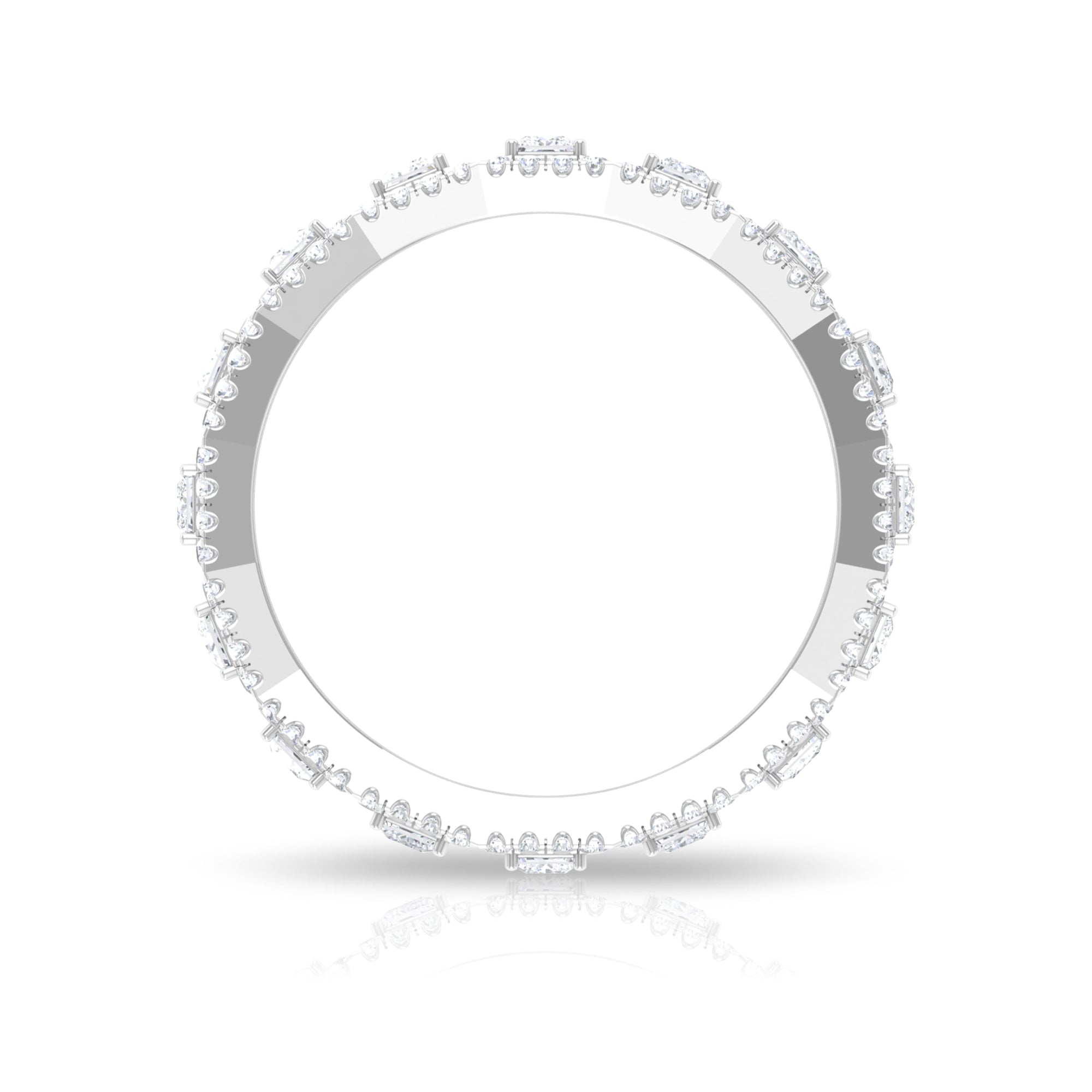 1.75 CT Certified Moissanite Designer Eternity Ring Moissanite - ( D-VS1 ) - Color and Clarity - Rosec Jewels
