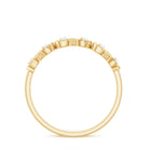 Round Diamond Gold Textured Half Eternity Ring Diamond - ( HI-SI ) - Color and Clarity - Rosec Jewels