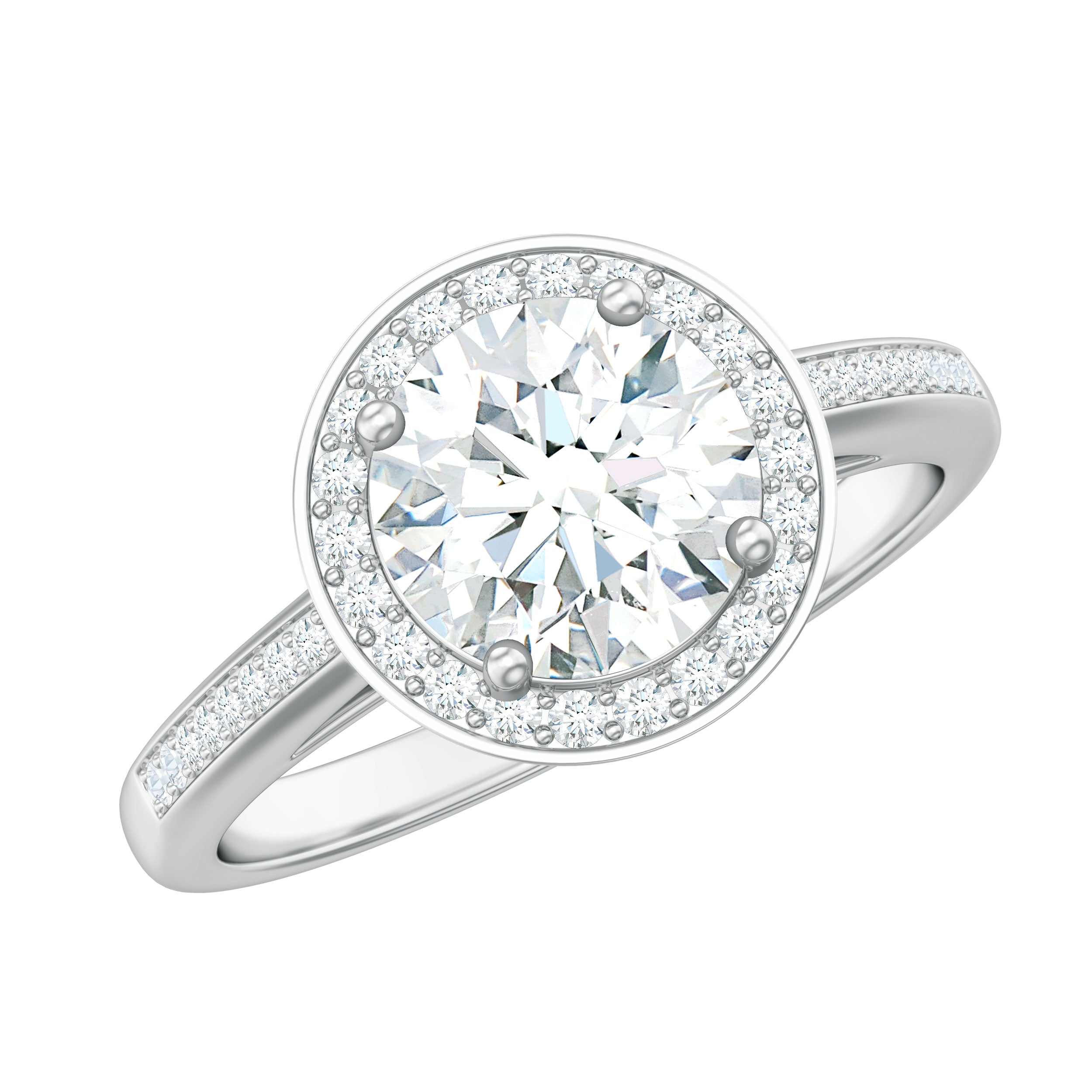 1.75 CT Moissanite Halo Vintage Engagement Ring Moissanite - ( D-VS1 ) - Color and Clarity - Rosec Jewels