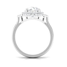 3.25 CT Vintage Inspired Moissanite Engagement Ring with Double Halo Moissanite - ( D-VS1 ) - Color and Clarity - Rosec Jewels