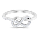 Minimalist Diamond Twisted Infinity Ring Diamond - ( HI-SI ) - Color and Clarity - Rosec Jewels