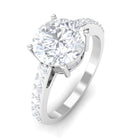 3 CT Round Shape Certified Moissanite Solitaire Engagement Ring Moissanite - ( D-VS1 ) - Color and Clarity - Rosec Jewels