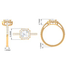 2.25 CT Asscher Cut Solitaire Zircon Halo Engagement Ring Zircon - ( AAAA ) - Quality - Rosec Jewels