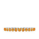 1.50 CT Orange Sapphire Floating Eternity Ring Orange Sapphire - ( AAA ) - Quality - Rosec Jewels