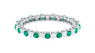 Alternate Round Emerald and Diamond Eternity Band Ring Emerald - ( AAA ) - Quality - Rosec Jewels