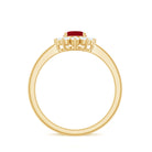 Princess Diana Inspired Ruby and Diamond Engagement Ring Ruby - ( AAA ) - Quality - Rosec Jewels