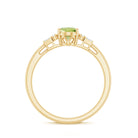 3/4 CT Natural Oval Cut Peridot Classic Engagement Ring with Diamond Peridot - ( AAA ) - Quality - Rosec Jewels