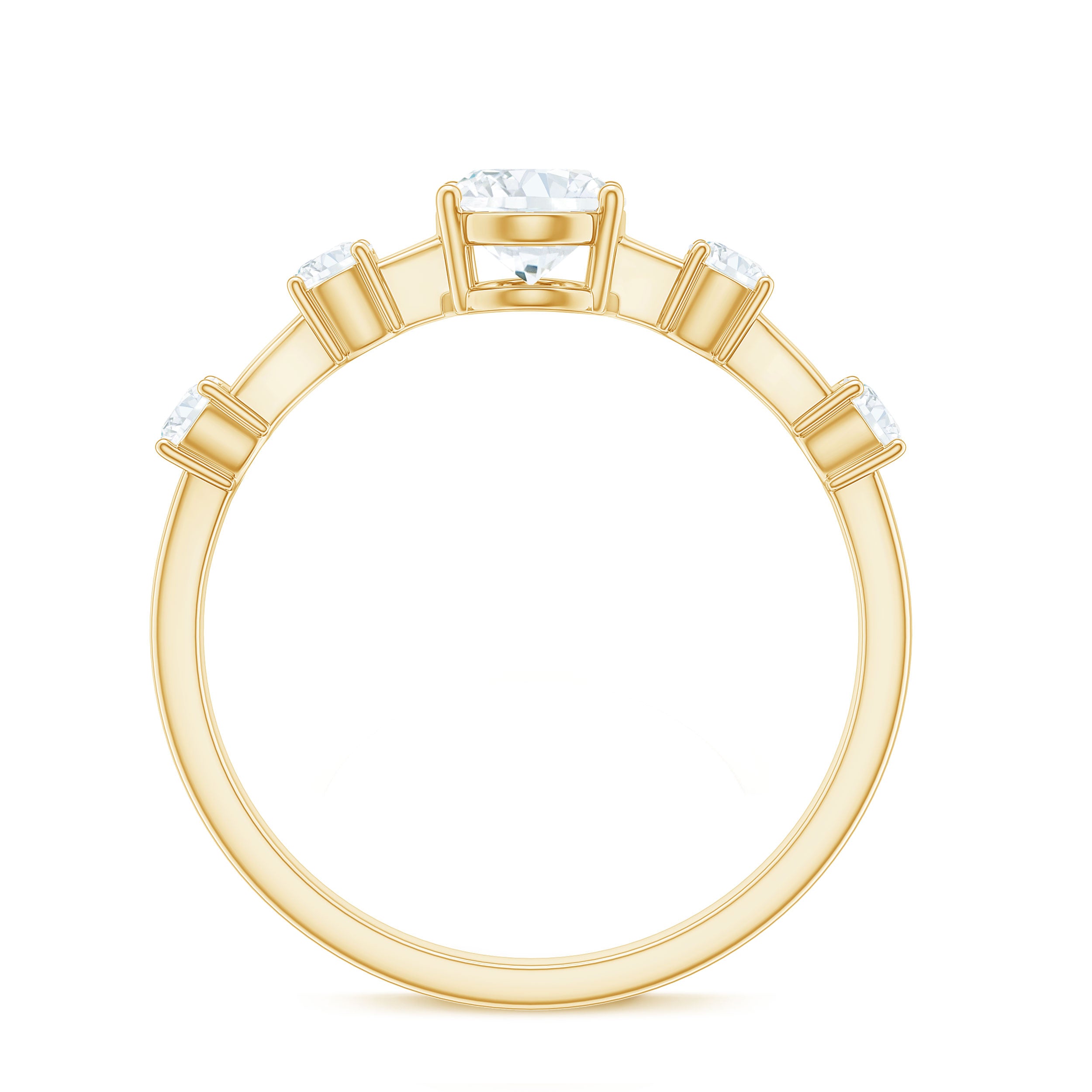 1.75 CT Oval Zircon Solitaire Engagement Ring in Gold Zircon - ( AAAA ) - Quality - Rosec Jewels