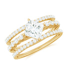 Princess Moissanite Wedding Ring Set Moissanite - ( D-VS1 ) - Color and Clarity - Rosec Jewels