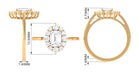 2.50 CT Octagon Cut Zircon Halo Engagement Ring Zircon - ( AAAA ) - Quality - Rosec Jewels