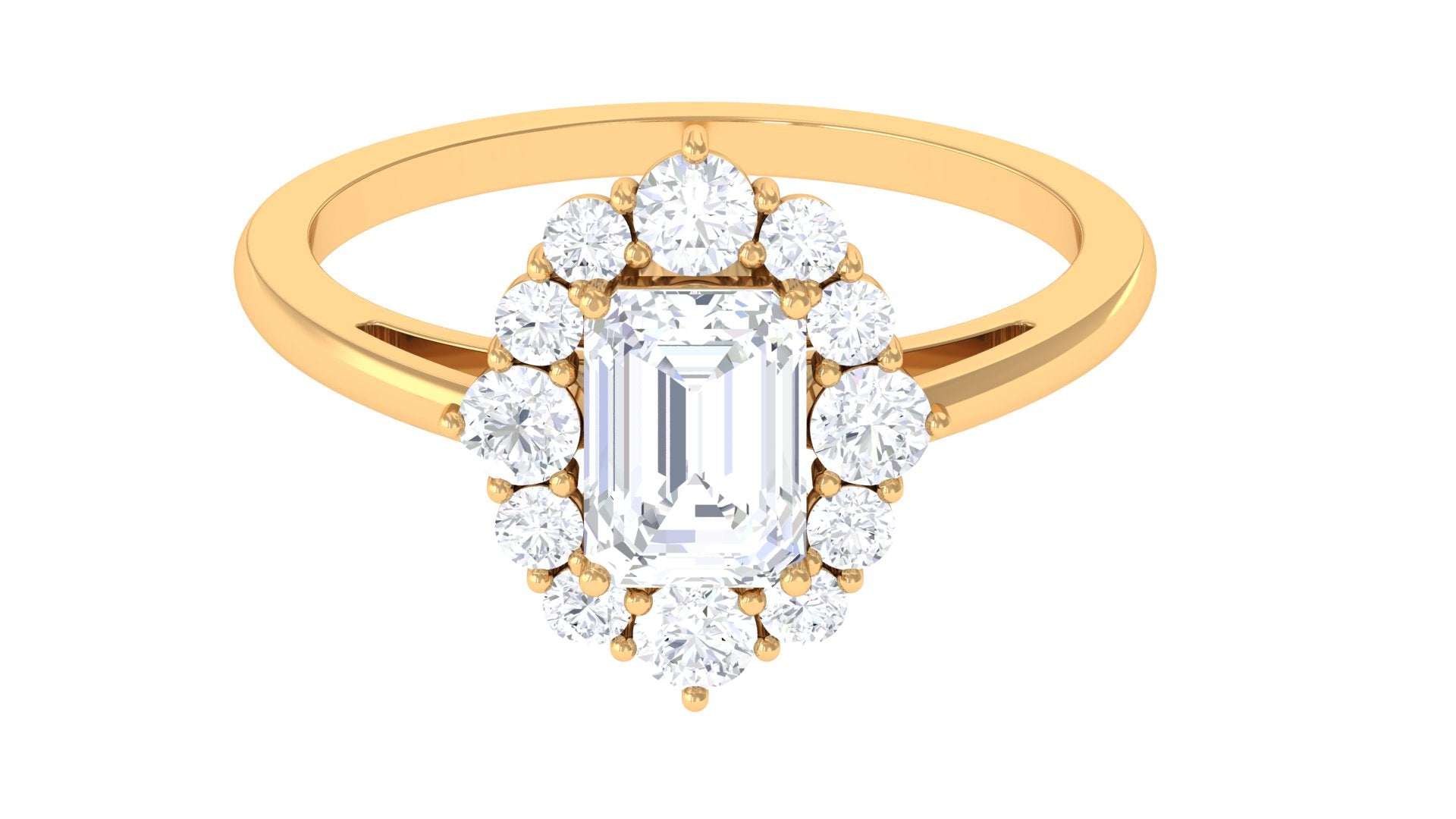 2.50 CT Octagon Cut Zircon Halo Engagement Ring Zircon - ( AAAA ) - Quality - Rosec Jewels