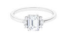 2 CT Octagon Cut Solitaire Cubic Zirconia Engagement Ring Zircon - ( AAAA ) - Quality - Rosec Jewels
