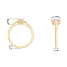 3/4 CT Oval Rose Quartz Solitaire Ring with Diamond Rose Quartz - ( AAA ) - Quality - Rosec Jewels